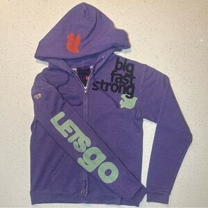 Freecity GUC zip hoodie w/ "Let's Go" sleeve in rare purple